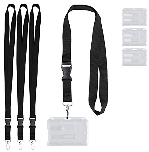 iboo 3 Porte-cartes de Sécurité avec tour de cour pour 2 Cartes Format 54 x 86 mm Boîtier rigide Fermé Transparent Lot de 3
