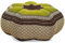 Livasia Meditationskissen Stern groß - Ø 40x20cm - Yogakissen mit Kapok, Pouf, Bodenkissen sternförmig Yoga Zen Meditation, Zafukissen Garten Balkon, Sitzkissen handgefertigt (Braun/Grün)