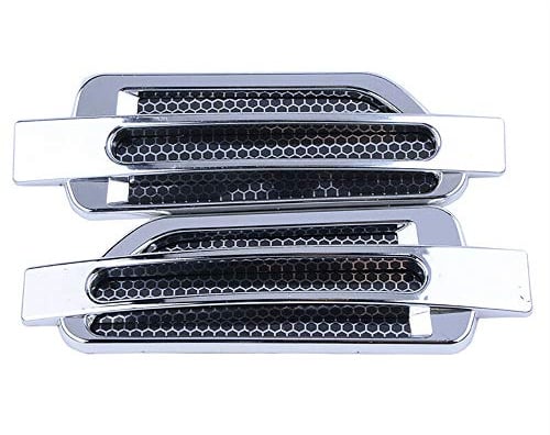 MASO Auto-Kotflügel-Entlüftungshaube, Chrom, Silber, Auto-Motorhaube, Lufteinlass, Lüftungsgitter, Motorhaube