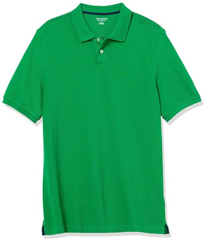 Amazon Essentials Men's Regular-Fit Cotton Pique Polo Shirt (Available in Big and Tall), Green, L