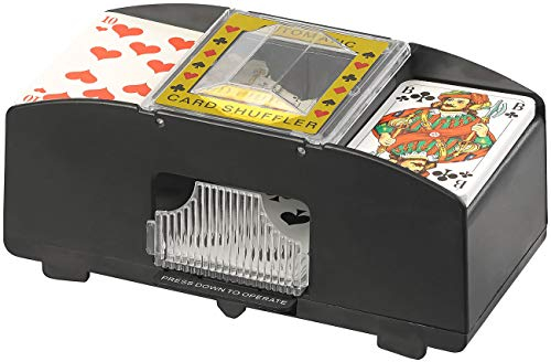 Unbekannt Grand Straight Royale Kartenmischmaschine: Elektrische Kartenmisch-Maschine für 2 Decks á 54 Karten, schwarz (Kartenmischgerät)