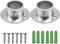 HQdeal 2 Pack Stainless Steel Closet Pole Sockets, Heavy Duty Closet Rod End Supports Round Shaped Flange Rod Holder with Screws for Wardrobe Bracket Shower Curtain Rod Flange Socket Kit (25mm)