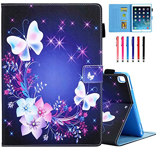 MOKASE Smart Sleep Wake Case for iPad 10.2 inch, Stand Protective Cover with Butterflies