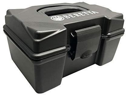 Box Beretta PORTACARTUCCE E02870 Cal. 12-100 pz Colore Nero Realizzata in plietilene. Predisposta per Chiusura con Lucchetto Dimensioni: 235 x 160 x 140 mm