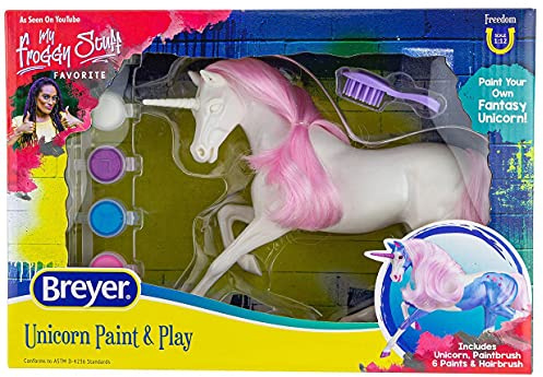 Breyer Horses Freedom Series Unicorn Paint & Play | Mähne und Schwanz | 1:12 | Modell #4236