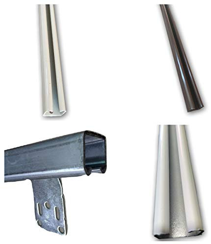 Monorotaia Scorrevole Binario completa di scorrevoli per tessuti, teli, gazebi e pergole varie misure e colori (400CM, Ferro Zincato)