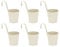 Cabilock 6Pcs Hängender Blumentopf Metall Blumentöpfe Blumeneimer Hängetopf Wand Pflanzer mit Ablaufloch Metall Vase Pflanztöpfe Pflanzgefäße Balkontopf Übertopf für Zuhause Garten Balkon Beige