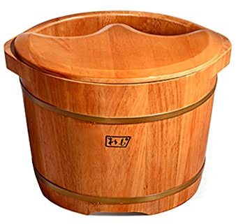 Axdwfd Seau à Pied Baignoire à Pied d'hiver en fûts en Bois chauffé Enceinte Femme à Pied de Femme de Poudre de pédicure de pédicure avec Baignoire à Pied Couvercle (Color : A)