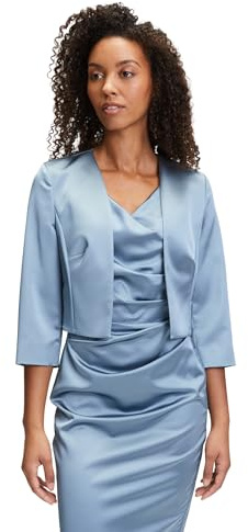 Vera Mont Damen Bolero-Jacke mit Kellerfalten 46, Bluish Grey