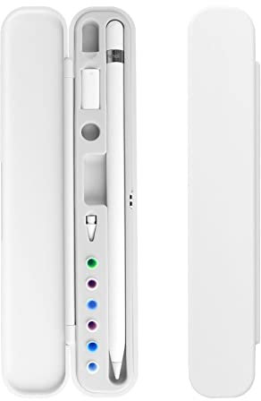 EDATOFLY Tragbar Hülle für Apple Pencil, Hülle für Apple Pencil, Case Kompatibel mit Apple Pencil 1. & 2. Generation (Weiß)