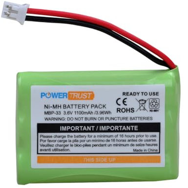 PowerTrust Ni-MH MBP33 Battery for Motorola MBP33 MBP36 MBP36PU MBP33S MBP33PU MBP35 MBP36S MBP41 MBP43 Baby Monitor