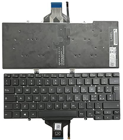 ZAHARA Tastiera italiana per notebook, tastiera IT nera retroilluminata per Dell Latitude7400 3400 5400 7410 5401 5411 serie 0V2RM9 CN-0V2RM9 SN7282BL PK132EE3B18 SG-97400-2KA