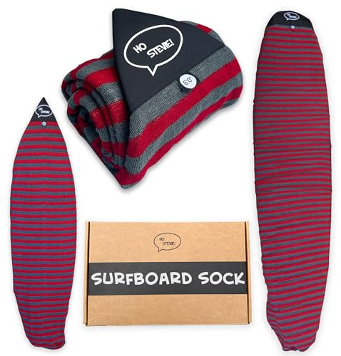Ho Stevie! Surfbrett-Sockenabdeckung, leichte Schutztasche für Ihr Surfbrett, Rot und Grau, 2,1 m