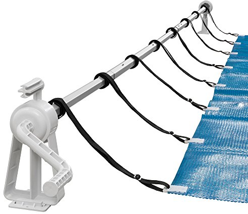 Arebos Sistema Enrollable Lonas solares y de Piscina | Longitud de 1,05-6,15 m | Material Resistente a la Intemperie | para instalación Fija | también Apto para Piscinas elevadas