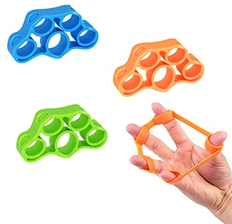 CORTNEY 3 Pièces Hand Grip Strengthener, Exercice D'avant-Bras Renforcement des Mains Bandes D'extension des Doigts pour L'entraînement Musculaire, le Soulagement du Stress, L'escalade