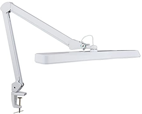 Neatfi (Neues Modell) XL 2.500 Lumen LED-Tischlampe, korrelierte Farbtemperatur, 162 SMD-LEDs, 56 cm breit, dimmbar (CCT mit Klemme, Weiß)