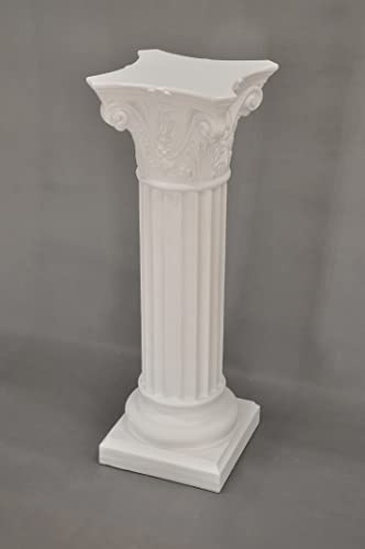 Cinar Säule Mäander Style Beistelltisch Marmoriert Dekosäule 100 cm Griechische Antik Retro Rokoko Säule Barock Blumenständer Podest Handbemalt