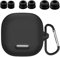 A-Focus Compatible with Soundcore Liberty 4 NC Case Ear Tips Set, Silicone Rubber Cover 3 Pairs Double Flange EarTips Buds and Carabiner Accessories Kit for Liberty 4 NC 2023 Black