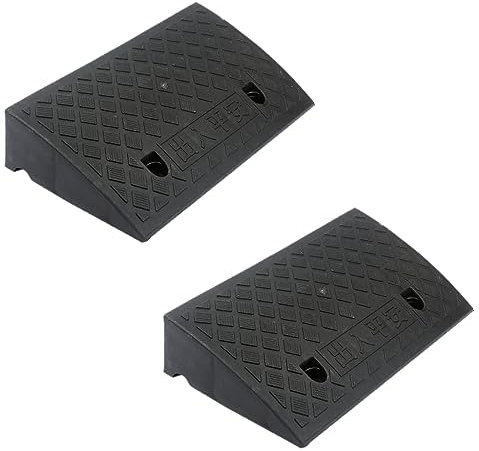 Rampe Trottoir, 2 Pièces Rampe d'accès Voiture, Rampes en Plastique, Rampes Seuil Robuste pour Fauteuil Roulant Voitures Motos Vélo Garages Portes Scoote Mobilité Trottoir,50x22x5cm
