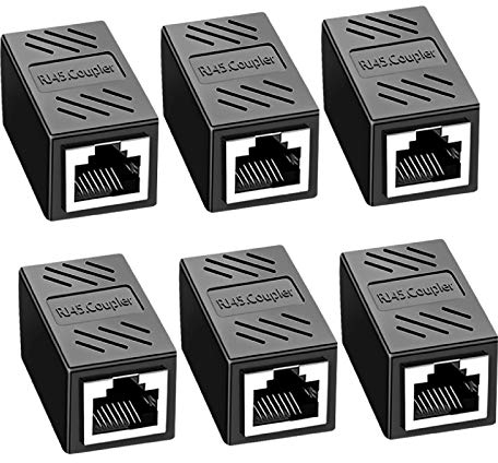 BuxiuGK 6 Stück RJ45-Koppler,Ethernet-Stecker-Schnittstelle kompatibel mit Cat8/Cat7/Cat6/Cat5e/Cat5 8P8C ideal zum Verlängern der Ethernet-Kabel