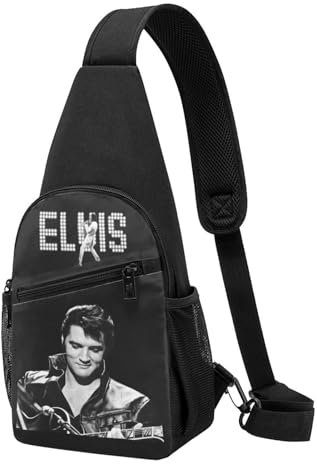Singer Rock-Presley Sling Bag Kleine Crossbody-Tasche für Damen, modisch, leicht, Brusttasche, Herren-Schultertasche für Sport, 11, Einheitsgröße
