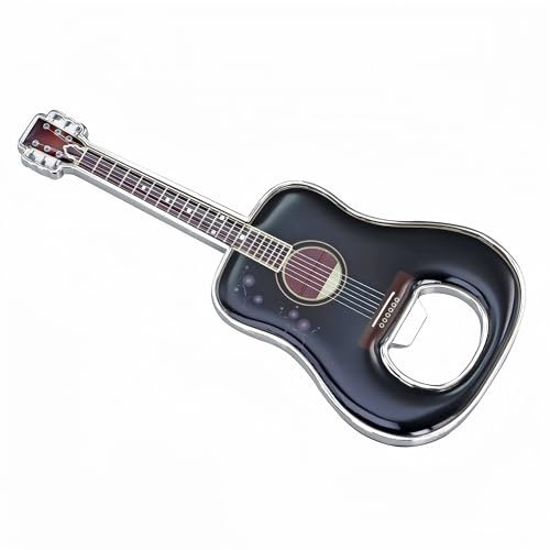 LanHong 1 Piece/Set Bottle Opener Beer Guitar Shaped Bottle Opener Guitar Gift Kitchen Gadgets for Drinkers Music Guitar Lover (Black 2)