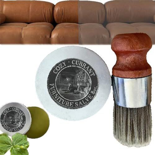 Qoobom Wise Owl Furniture Salve for Leather, Leather Furniture Salve with Boar Bristle Brush, Deep Leather Cleaner Set for Furniture, Car Seats (1Pcs)