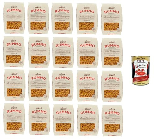 Italian Gourmet Riccioli n° 54 Pasta Lenta Lavorazione Nudeln 20 x 500g | Gedrehte Form, bronzegezogen und langsam getrocknet; ricetta ideale per, Gesamtnettogewicht 10 kg + Kostenlos Polpa 400g