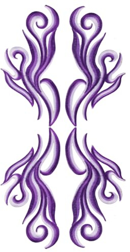 2 Pairs Flame Iron Patches,Tribal Embroidery Cloth Patches for Clothing Repair,Fire Large Iron on Patches for Jeans Hat Dress Pant Outfit Embellishment (Purple)