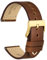 WOCCI 20mm Antikes Uhrenarmband für Herren, Sattelleder, Goldener Schnalle (Karamellbraun)