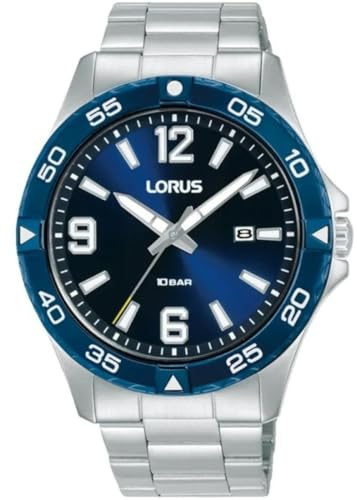 Lorus Herren Analog Quarz Uhr mit Edelstahl Armband,Silber