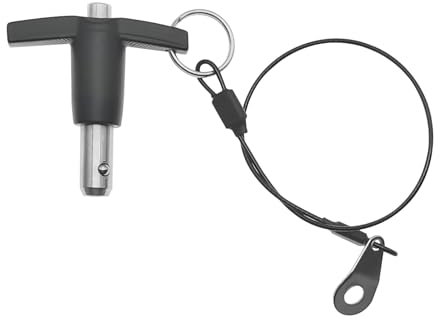 FDXGYH Perno di bloccaggio a sfera in acciaio inox con manico a T da 3/8 di pollice con pulsante per cordino (1 pz)