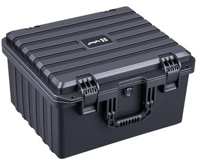 Lykus HC-4030 Wasserdicht Koffer mit anpassbar Rasterschaumstoff, Innengröße 40,5x33,5x23 cm, Passend für Laptops, Elektronikgeräte und mehr