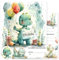Vielucks®15 x Dino Einladungskarten-Quadrat -Original-mit Aufkleber,Einladungskarten Kindergeburtstag Junge Mädchen,Geburtstagseinladungen,Partyeinladungen,Einschulung Einladungskarten (Dinosaurier)
