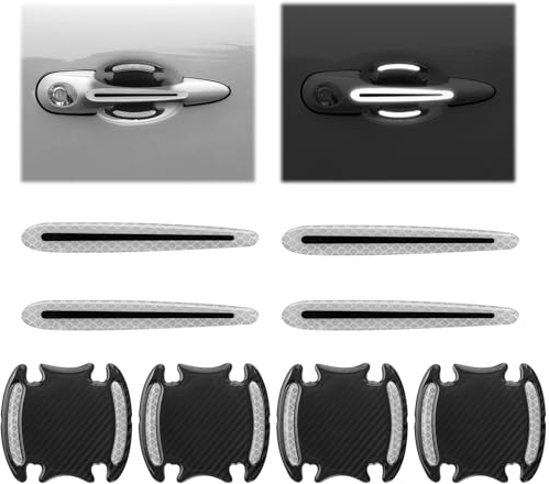 8 Stück Türgriff Schutz Auto, Autotürgriff-Schutzfolie Schutz Aufkleber für Auto TüRgriffe, Auto Türgriff Lackschutzfolie Kratzschutz Autotürgriffschutz mit Reflektierenden Sicherheitsstreifen