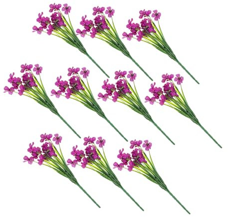 ULDIGI 10stücke Teiliges Kunstblumen Violett Dekoration Für Blumenarrangements Pflegeleicht Uv-beständig Für Hochzeiten Partys Und Zuhause Lebensechte Simulation Mit Zarten Blüten