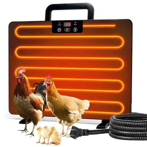 Heizpaneel für Hühnerstall, Heizpaneel für Hühnerstall, Hühnerstall, Hühnerheizung mit Timing-Funktion und einstellbarer Temperatur für Hühner, Kätzchen, Haustiere