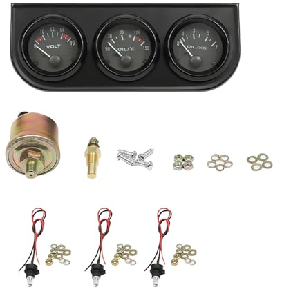 Zusatzinstrumente 12V Auto Meter Auto Gauge 3-in-1 Öltemperaturmesser Öldruckanzeige Voltmeter 52mm 40-120 ℃ Oil Temperaturanzeige