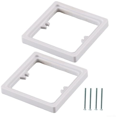 Single Socket Spacer, 2Pcs Square Spacer 10MM Single Socket Spacer 1 Gang Frame Plate With 4* Screws, For Electrical Work(White)