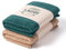 LAODI Premium Duschtuch 2er Set – 70x140 – 2-Farben-Set – Antikes Grün + Honigpfirsich – 100 % Baumwolle – 570 g/m² – Hergestellt in Portugal