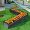 Black L Shaped Large Garden Raised Bed in Galvanized Steel - Deep and Wide outdoor planter for Vegetables, Herbs and Flowers