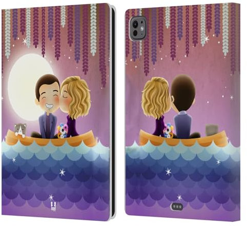 Head Case Designs Baiser Au Clair De Lune Rayonnant d'amour Étui Portefeuille en Cuir Compatible avec Apple iPad Pro 11 M4/M5 2024/2025