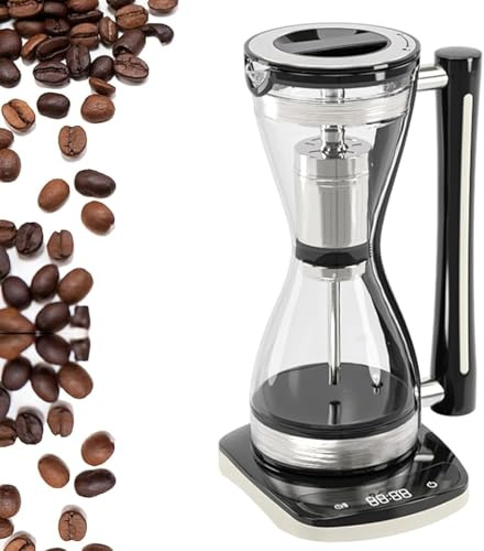 DOJBK Syphon Vacuum Coffee Maker, Glass Syphon Coffee Pot, 240ml Capacity, Anti-dry Burn Protection, 3 Speed Adjustable, for Use At Home, Coffee Shops, Offices & Other Places