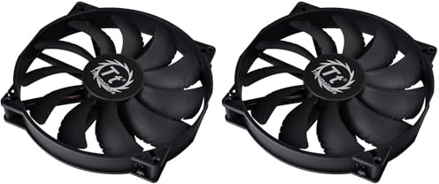 Thermaltake CL-F015-PL20BL-A PURE 20 Lüfter 800rpm 3-polig, schwarz (Packung mit 2)