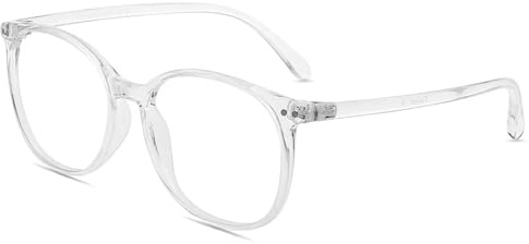Firmoo Blaulichtfilter Brille Damen Herren Runde Computerbrille | TR90 Gegen Kopfschmerzen Entspiegelt Anti-Glanz Vollrandbrille für PC/Handy/Fernseher,Bildschirme