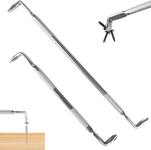 2 PCS Tournevis Coudés, 135mm/185mm pour Travaux Dans des Espaces Étroits | Tournevis Décalés Type Z Double Tête, magnétiques, Opérations Serrage et Fixation Vis Dans des Espaces Confinés (Argent)