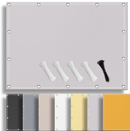 Ufamiluk Voile d'ombrage 5x8m rectangulaire imperméable PES voiles Toile Voile d ombrage Rectangle avec œillets pour Patio terrasse Jardin extérieur Potager Serre Blanc Cassé