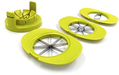 Yellowfit 4 in 1 Obstschneider Set mit Fruchthalter/Mangoschneider / Apfelschneider/Birnenschneider / Tomatenschneider/TÜV-geprüft /