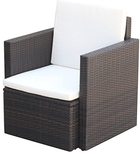Festnight Gartensessel aus Polyrattan Rattansessel Gartenstuhl Gartenmöbel 65x65x73cm Ideal für Garten oder Terrasse - Braun