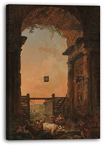 Printed Paintings Leinwand (40x60cm): Hubert Robert - Die Rückkehr des Viehs